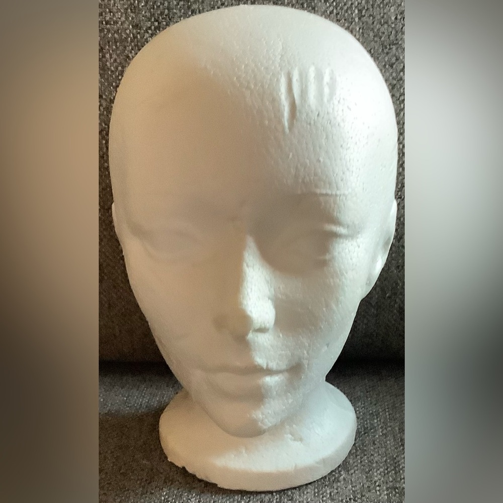 White Styrofoam Mannequin Head